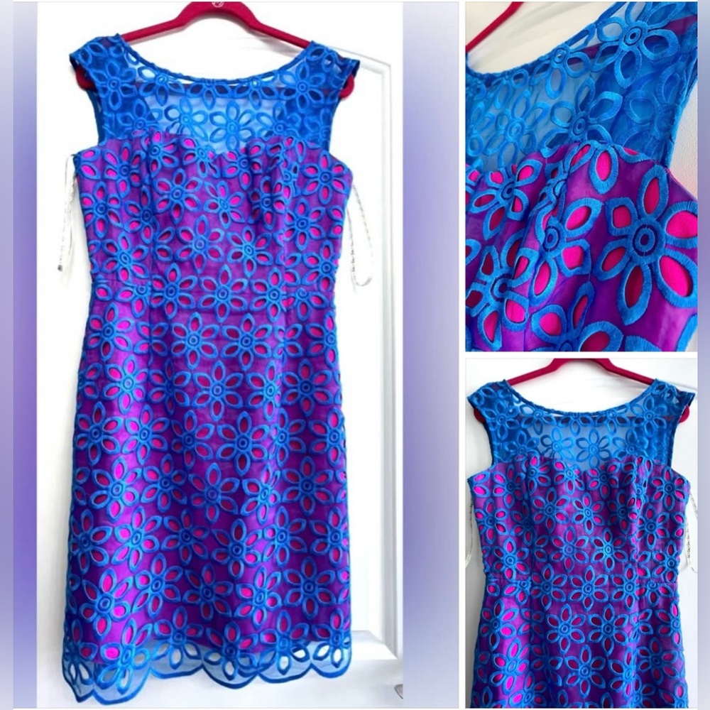 Rare!!! Lilly Pulitzer Pink/Blue/Purple Gorgeous Coctail Dress size 8